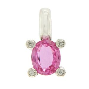 Mirabelle Pink Sapphire Diamond White Gold Pendant